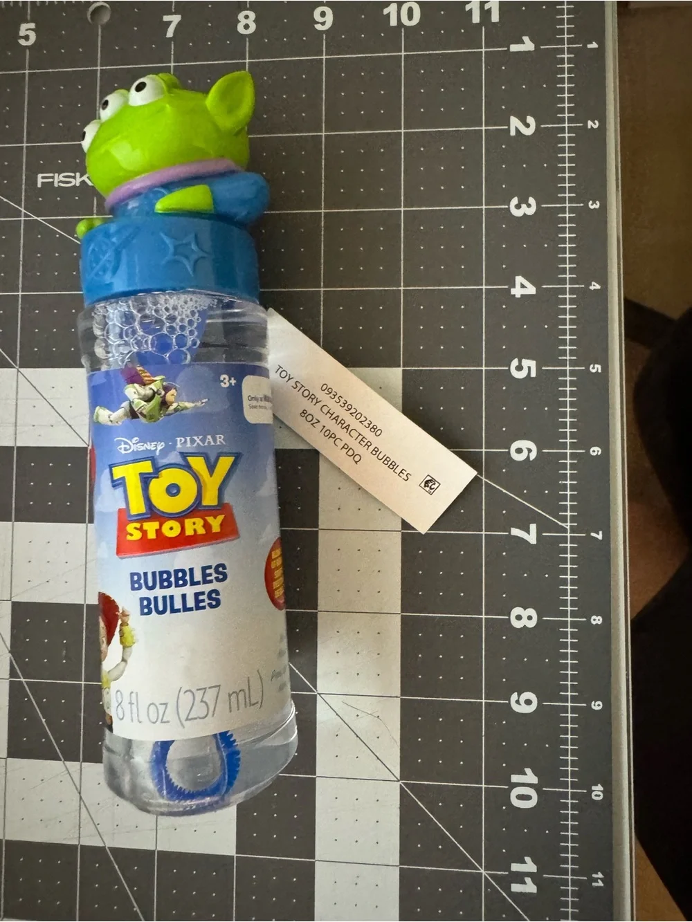 Disney Toy Story Green Alien Bubble Bottle with Blue Label